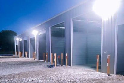 Picture of exterior lights with doors open